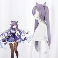 Load image into Gallery viewer, Genshin Impact Keqing Cosplay Wig Ke Qing Long Ponytails Purple Heat Resistant Hair Synthetic Cosplay Wigs
