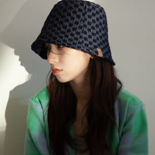 Load image into Gallery viewer, Jean Fisherman Hat Vintage Crumpled Small Plaid Sunshade Bucket Bucket Hat
