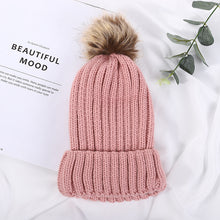 Load image into Gallery viewer, Knitted Wool Hat Winter Warm Fashion Wool Fluffy Ball Cap Fashion Thickened
