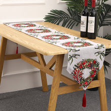 Load image into Gallery viewer, Christmas Decorations Knitted Fabric Table Runner Dining Table Santa Claus Decoration Home Dress up

