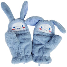 Load image into Gallery viewer, Cute Cartoon Student Half Finger Flip Double-Layer Fleece-Lined Warm Plush Gloves Female Winter
