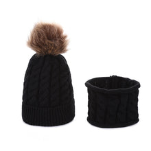 Load image into Gallery viewer, Infant Winter Woolen Hat Scarf Set Cold-Proof Thermal Knitting Baby Hat Set Hat
