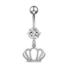 Load image into Gallery viewer, New Crown Zircon Navel Ring Navel Stud Human Body Piercing Accessories
