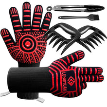 Load image into Gallery viewer, Silicone Gloves Fireproof BBQ Heat Insulation Oven Aramid Oven Gloves
