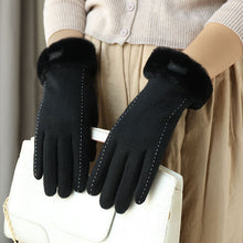 Load image into Gallery viewer, Cashmere Wool Gloves for Women Winter Cute Riding Warm Velvet Padded Thickened Touch Screen Cold-Proof Skiing
