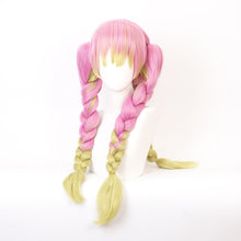 Load image into Gallery viewer, Kimetsu No Yaiba  Wig Love Column Mansi Honey Glass Cos Wig Double Tiger Clip Ponytail Cosplay Wig
