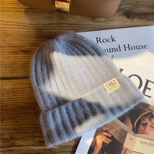 Load image into Gallery viewer, Hat Female Autumn and Winter Korean Style All-Matching Solid Color Digital Ins Knitted Hat Warm Korean Fashion Cute Wool Hat
