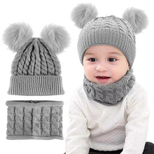 Load image into Gallery viewer, Autumn and Winter Ball Twist Woolen Cap Knitted Hat Fur Ball Hat Children Thickened Warm Wool Hat Woolen Cap
