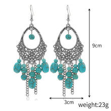 Load image into Gallery viewer, Ethnic Style Earrings Turquoise Retro National Style Earrings Set Bohemian Earrings
