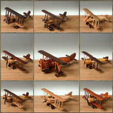 Load image into Gallery viewer, Wooden Vintage Handmade Airplane Scale Model Ornaments Decor Creative Home Desktop Retro Aircraft Decoration Toy Gift Collection
