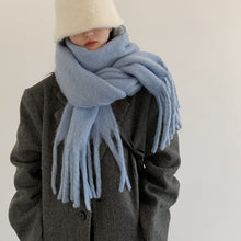 Load image into Gallery viewer, Pure Color Thickened Lengthened Scarf for Women 2023 Autumn and Winter New Korean Style Winter Student Versatile Shawl Scarf Pink
