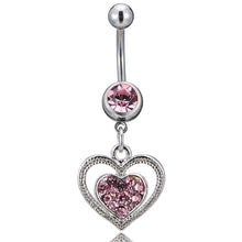 Load image into Gallery viewer, Piercing Jewelry Heart-Shaped Alloy Jeweled Pendant Navel Ring Navel Nail
