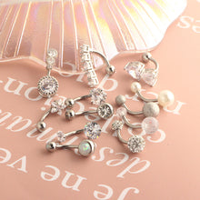 Load image into Gallery viewer, Belly Umbilical Ring Environment Creation Zircon Navel Decoration Umbilical Ring Piercing Jewelry 12-Piece Set Navel
