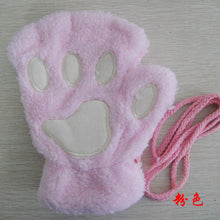 Load image into Gallery viewer, Women's Autumn and Winter Korean-Style Cute Girls' Open Finger Thickened Warm Hand-Shaped Brush Plush Half Finger Gloves
