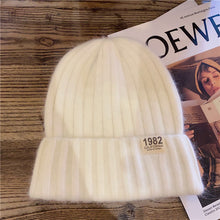 Load image into Gallery viewer, Hat Female Autumn and Winter Korean Style All-Matching Solid Color Digital Ins Knitted Hat Warm Korean Fashion Cute Wool Hat
