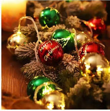 Load image into Gallery viewer, LED Christmas Holiday Electroplating Ornament Ball Lighting Chain Party Creative Scene Indoor Layout Net Red Color Lighting Chain Pendant
