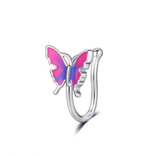 Load image into Gallery viewer, Oil Dripping Butterfly Nasal Splint Fake Nose Ring Piercing Jewelry
