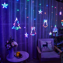 Load image into Gallery viewer, LED Curtain Light Christmas Holiday Room Decoration Color Lighting Chain Christmas Snowflake String Scene Arrange Hangings Lighting Chain
