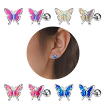 Load image into Gallery viewer, Oil Dripping Butterfly Ear Bone Stud Earrings Piercing Jewelry
