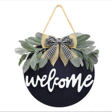 Load image into Gallery viewer, Dexiang 30cm Circular Wood Welcome Signboard Doors and Windows Decoration Garland
