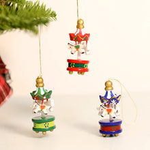 Load image into Gallery viewer, 5cm Carousel Pendant Christmas Decorations Showcase Wooden Decoration Christmas Tree Ornaments Kindergarten Gifts
