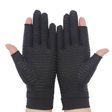 Load image into Gallery viewer, Fiber Pressure Gloves Exposed Two Fingers Outdoor Keep Warm Non-Slip Driving Fitness Sports Riding Gloves
