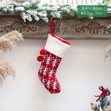 Load image into Gallery viewer, New Christmas Decorations Knitted Christmas Stockings Woolen Yarn Socks Red and White Elk Gift Bag Children Gift Bag
