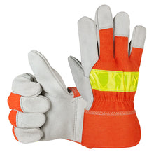 Load image into Gallery viewer, Gloves Outdoor Labor Protection Gardening Welding High Temperature Resistant Wear-Resistant Half Leather Gloves
