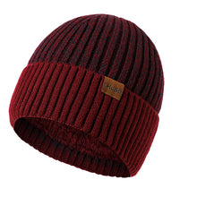 Load image into Gallery viewer, Winter Men's Double Layer Woolen Cap Adult New plus Velvet Warm Knitted Hat Logo
