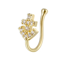 Load image into Gallery viewer, Piercing Jewelry Fashion Exquisite AA Zircon Heart-Shaped Nose Stud Nasal Splint Ear Clip Nose Ring
