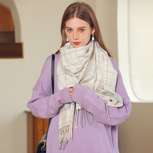 Load image into Gallery viewer, 2023 New Autumn and Winter Plaid Scarf Cashmere-like Tassel Scarf Women's Thick Warm Scarf
