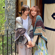 Load image into Gallery viewer, Ethnic Style Shawl Lijiang Scarf Travel Shawl Cape Outer Wear Thickened Cloak Robe
