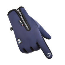 Load image into Gallery viewer, Plus Velvet and Cotton Thick Windproof Waterproof Zipper Men's and Women's Cycling Driving Gloves
