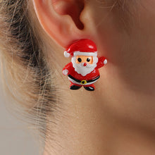 Load image into Gallery viewer, Holiday Ornament Cute Cartoon Resin Santa Claus Elk Christmas Tree Earrings Christmas Earrings
