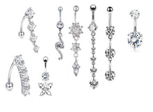 Load image into Gallery viewer, Multi-Layer Stainless Steel Belly Ring Long-Sleeved Suit Navel Stud Piercing Jewelry
