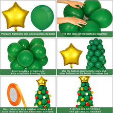 Load image into Gallery viewer, Christmas Dark Green Rubber Balloons Package Forest Series Christmas Tree Set

