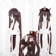 Load image into Gallery viewer, Walnut Wig Cosplay Wig Double Ponytail Split Gradient Tiger Clip  Wig
