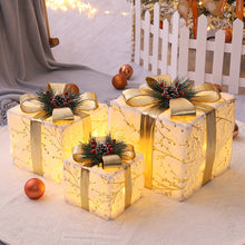 Load image into Gallery viewer, Christmas Gift Box Pile Head Christmas Decoration Luminous  Three-Piece Set Window Courtyard Layout Props
