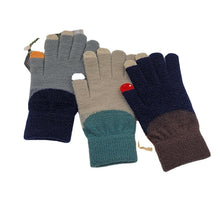 Load image into Gallery viewer, Warm Gloves Winter Touch Screen Velvet Mink Fur Cold-Proof Gloves Color Contrast Patchwork
