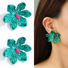 Load image into Gallery viewer, Metal Flower Bow Tie Barbie Pink Stud Earrings for Women Personalized Earrings

