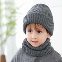 Load image into Gallery viewer, Knitted Hat Children's 2023 Autumn and Winter New Hat Scarf Set Striped Knitted Wool Hat

