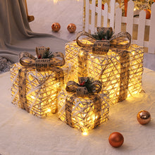 Load image into Gallery viewer, Christmas Gift Box Pile Head Christmas Decoration Luminous  Three-Piece Set Window Courtyard Layout Props
