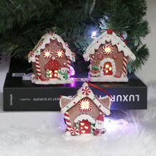 Load image into Gallery viewer, Christmas Decorations Polymer Clay Luminous Christmas House Creative Christmas LED Luminous Christmas House Christmas Decoration Pendant
