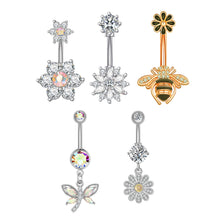 Load image into Gallery viewer, Zircon Navel Ring Navel Stud Piercing Jewelry
