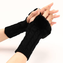 Load image into Gallery viewer, Knitted Flip-up Short Female Couple Arm Sleeve Half Finger Open Finger Wool Keep Warm Gloves
