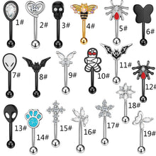 Load image into Gallery viewer, Stainless Steel Rod Slightly More than Inlaid Zircon Eyebrow Ring Arc Earrings Eyebrow Ring Eyebrow Ornaments
