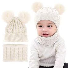 Load image into Gallery viewer, Autumn and Winter Ball Twist Woolen Cap Knitted Hat Fur Ball Hat Children Thickened Warm Wool Hat Woolen Cap
