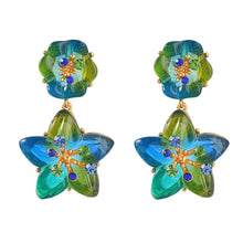 Load image into Gallery viewer, Five-Pointed Star Resin Diamond Flower Earrings Female Bohemian Ethnic Girls Earrings

