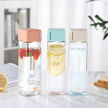Load image into Gallery viewer, Water Bottle Square Water  Student Shatter Proof Plastic  Pc Transparent  Gift Cup
