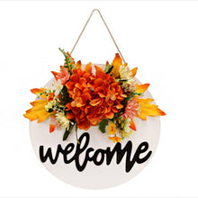 Load image into Gallery viewer, Dexiang 30cm Circular Wood Welcome Signboard Doors and Windows Decoration Garland
